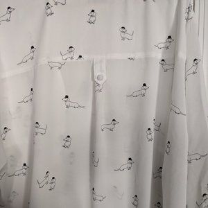 Cute White Weiner-Dog Blouse - Torrid 3